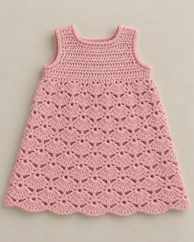 Baby Dress Crochet Blush Pink Lace Newborn Outfit Free Crochet Pattern