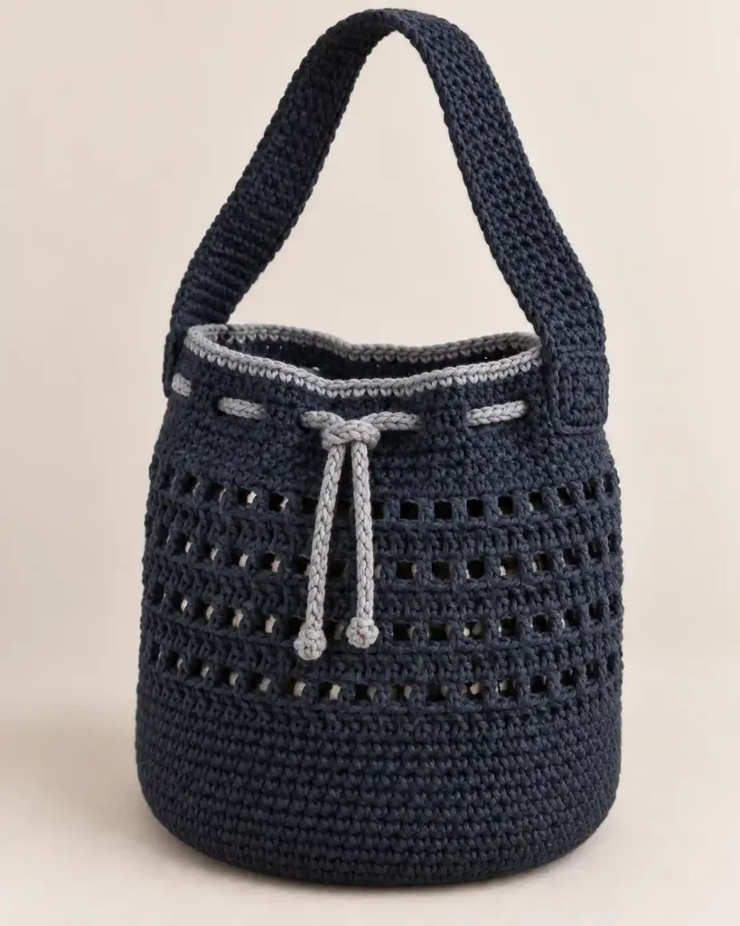Crochet Bag Tutorial Midnight Silver Lace Bucket Bag Free Crochet Pattern Handbag