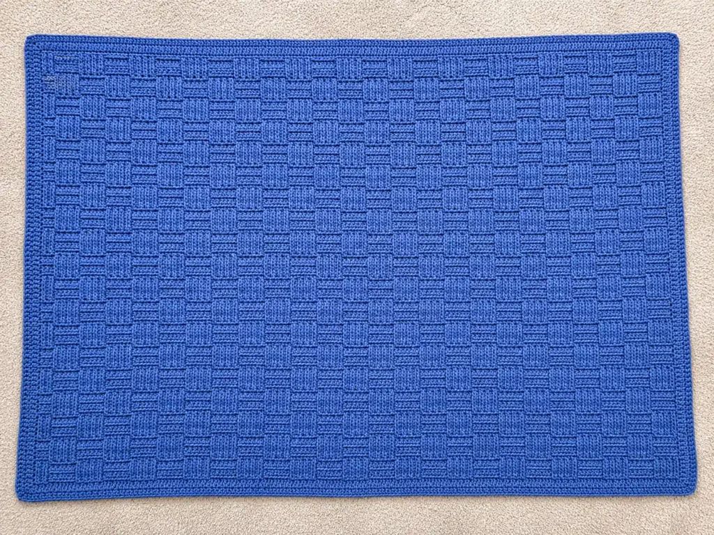 Crochet Blue Basket Weave Blanket Crochet Pattern