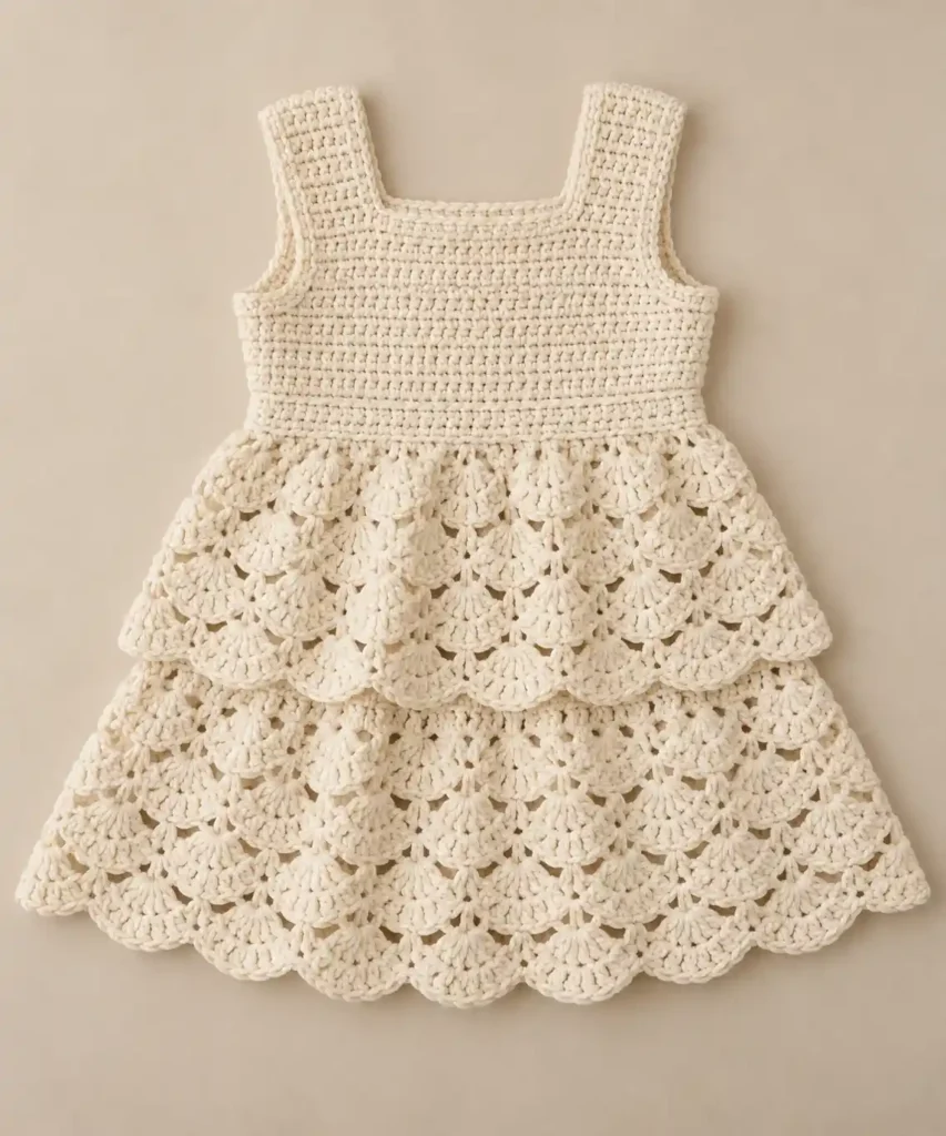 Crochet Girls Dress Pattern Ivory Cream Lace Toddler Dress Crochet Pattern