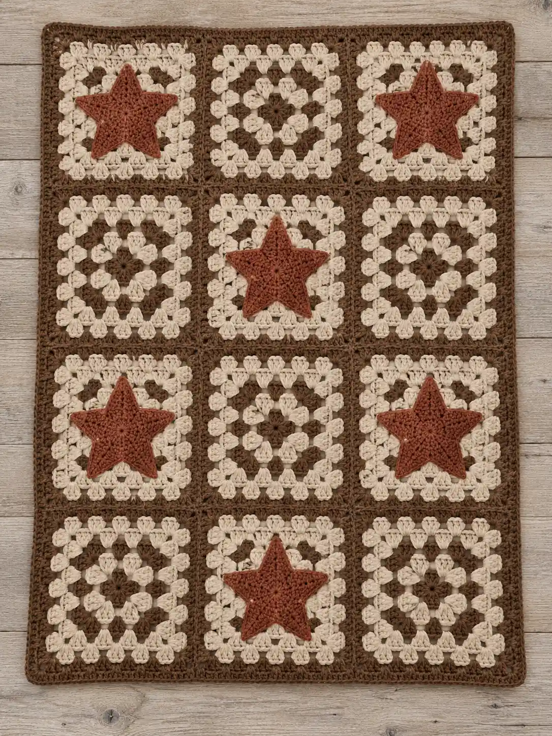 Crochet Rustic Star Blanket – Western Granny Square Crochet Blanket Pattern 10 Crochet Rustic Star Blanket – Western Granny Square Crochet Blanket Pattern