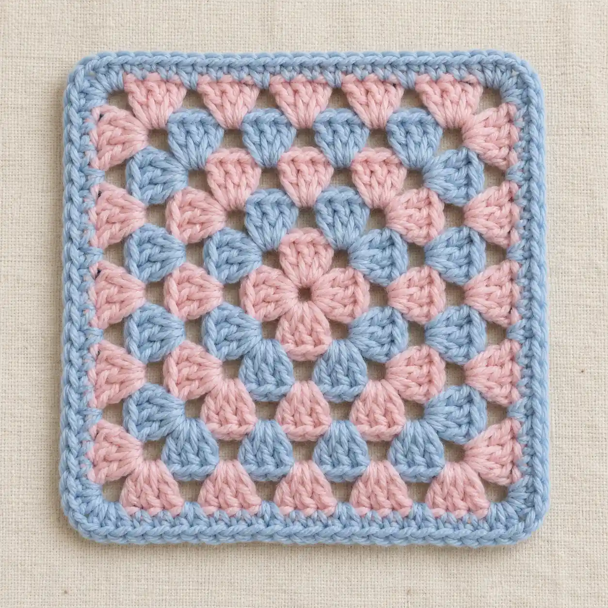 Simple Cute Pink and Blue Granny Square Crochet Pattern 5 Simple Cute Pink and Blue Granny Square Crochet Pattern